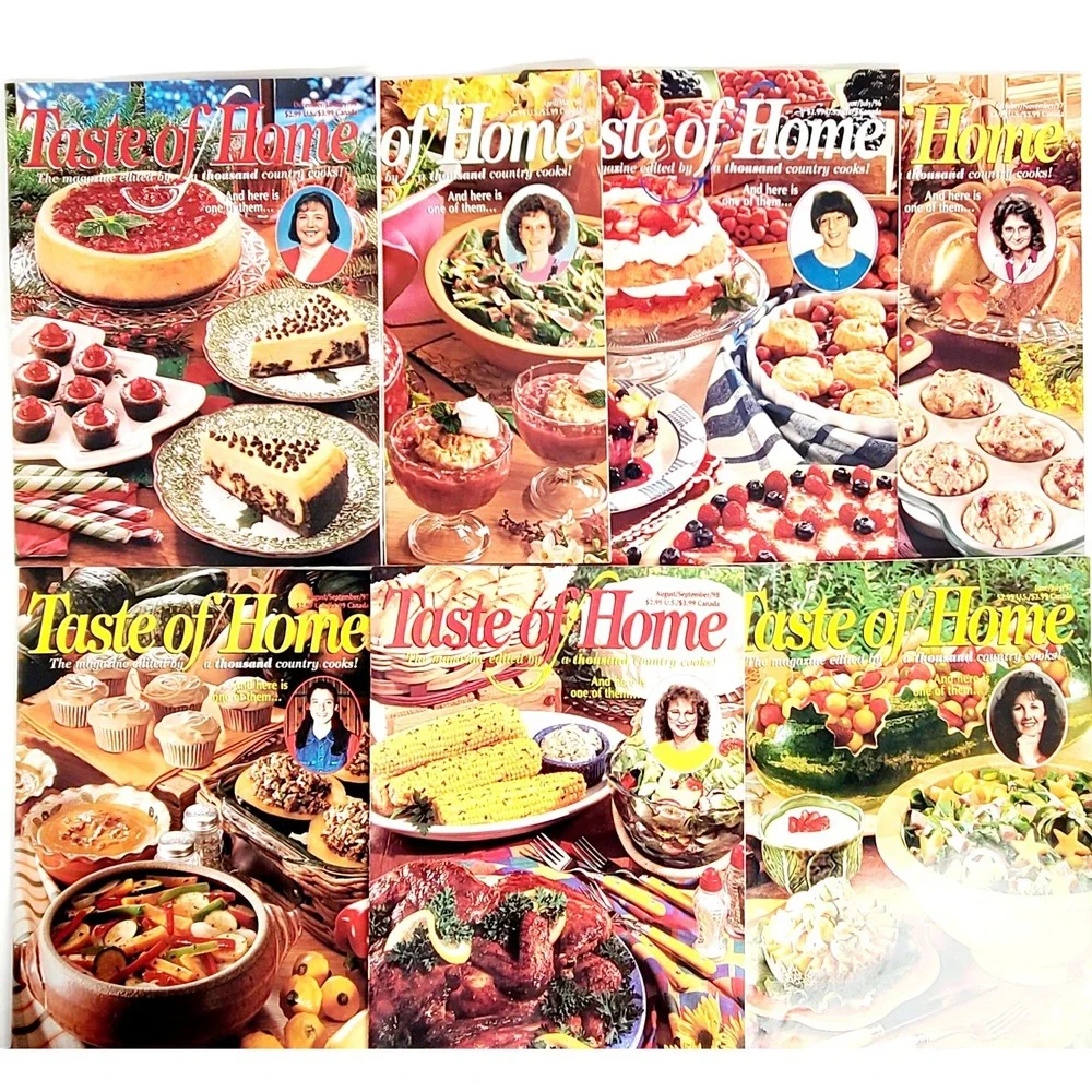 Taste of Home Magazine Lot of 7 Vintage 1996-1999 Cooking Recipes Good Condition